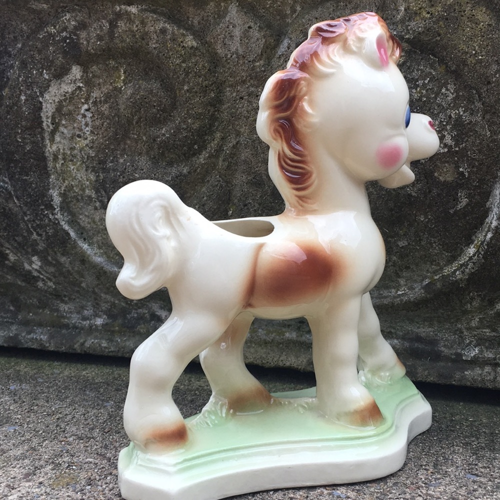 Vintage ceramic Remple “Frisky”pony planter (7024). - Picture 4 of 9